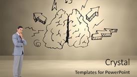  Presentation with biology lung - Colorful PPT layouts enhanced with folded arms against lung backdrop and a  colored foreground