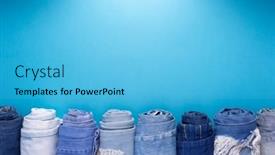  Presentation with jeans - PPT theme having folded-blue-jeans-denim background and a light blue colored foreground