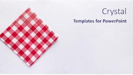  Presentation with table napkin folding - Beautiful presentation theme featuring folded-checked-or-checkered-tablecloth backdrop and a sky blue colored foreground
