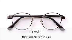  Presentation with eyeglasses - Amazing presentation theme having folded-classic-eyeglasses-isolated backdrop and a white colored foreground