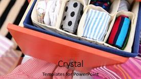  Presentation with clothes - Audience pleasing slides consisting of folded clothes in open drawer backdrop and a red colored foreground