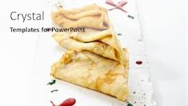  Presentation with white plate - Theme having griddlecake flapjack appam or dosa background and a white colored foreground