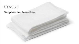  Presentation with feminine pad - Slide deck having folded-disposable-absorbent-pad-isoilated background and a white colored foreground