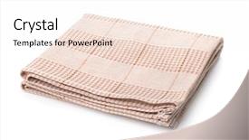  Presentation with kitchen towel - Audience pleasing slides consisting of folded kitchen cloth isolated backdrop and a sky blue colored foreground