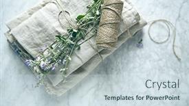  Presentation with linen - Slide set having folded-linen-cloths background and a sky blue colored foreground