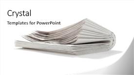  Presentation with newspapers - Cool new PPT layouts with folded newspapers isolated on white backdrop and a white colored foreground