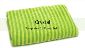  Presentation with beach - PPT theme having folded striped beach towel background and a yellow colored foreground