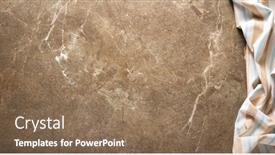  Presentation with table napkin - PPT theme featuring folded-tablecloth-at-stone background and a coral colored foreground