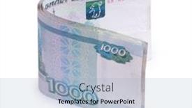  Presentation with russian greyhound - Audience pleasing slide set consisting of folded-thousandths-russian-rouble-bills backdrop and a light blue colored foreground