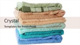  Presentation with folded heart - Audience pleasing PPT theme consisting of folded towels on white background backdrop and a  colored foreground