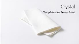  Presentation with table napkin folding - Theme having folded white napkin on white background and a white colored foreground