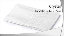  Presentation with paper - Presentation theme enhanced with folded white paper handkerchief isolated background and a white colored foreground