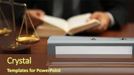  Presentation with law - Cool new PPT theme with folder on lawyer table closeup backdrop and a tawny brown colored foreground