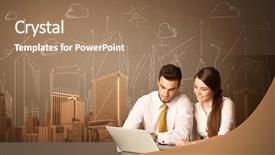  Presentation with black business - Colorful PPT theme enhanced with folder structure - business couple sitting backdrop and a coral colored foreground