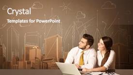  Presentation with black business - Slide deck enhanced with folder structure - business couple sitting background and a coral colored foreground