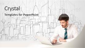  Presentation with structure - Beautiful slides featuring folder structure - businessman sitting at the white backdrop and a white colored foreground