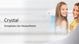  Presentation with tabs - Theme consisting of folder tabs - digital composite of friends shopping background and a  colored foreground