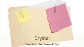  Presentation with file folder - PPT theme featuring folder with paperwork and two background and a lemonade colored foreground