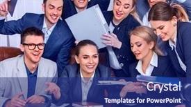  Presentation with office life - Amazing presentation design having folders and jalousie background welcome backdrop and a navy blue colored foreground