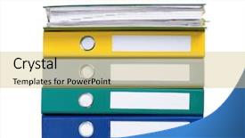  Presentation with case folder file labeled - Audience pleasing PPT layouts consisting of dossier - colorful business file folders isolated backdrop and a yellow colored foreground