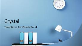  Presentation with chest - Beautiful slides featuring drawers with folders lamp backdrop and a light blue colored foreground