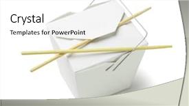  Presentation with chinese restaurant - Presentation theme featuring folding carton - chinese restaurant takeaway food container background and a white colored foreground