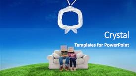  Presentation with heads - Theme with folding carton - silly employees with arms folded background and a teal colored foreground