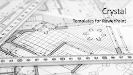  Presentation with architectural drawings - Cool new PPT layouts with folding ruler and architectural drawing backdrop and a white colored foreground