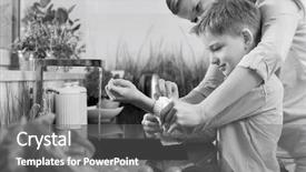  Presentation with indian mother son - Amazing theme having folding sleeves while washing hands backdrop and a gray colored foreground
