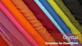  Presentation with fabrics - Presentation design consisting of folds of colourful fabrics textiles background and a crimson colored foreground