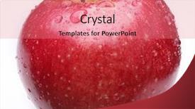 Presentation with water drops - Amazing theme having folha com gota de agua - cleaned red apple with water backdrop and a coral colored foreground