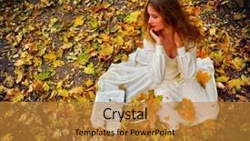  Presentation with long sleeve - Theme having foliage bouquet sitting on fall background and a gold colored foreground