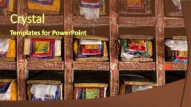  Presentation with manuscript - Colorful slide set enhanced with folios of old manuscripts backdrop and a tawny brown colored foreground