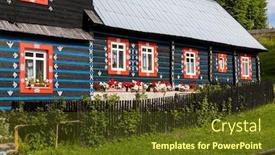  Presentation with architecture - PPT theme with folk-architecture-in-zdar-under background and a tawny brown colored foreground