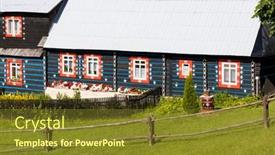  Presentation with architecture - Amazing slides having folk-architecture-in-zdar-under backdrop and a tawny brown colored foreground