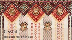  Presentation with stitch - PPT theme featuring folk art - embroidered good by cross-stitch pattern background and a lemonade colored foreground