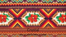  Presentation with stitch - Amazing PPT theme having folk art - embroidered good by cross-stitch pattern backdrop and a red colored foreground