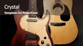  Presentation with dark grey - Presentation theme with folk art songs - electric and acoustic guitars background and a wine colored foreground