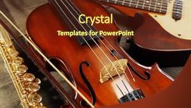  Presentation with electric guitar - Cool new slide deck with folk art songs - electric guitar flute and violin backdrop and a tawny brown colored foreground