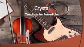  Presentation with electric shock brain - Cool new presentation design with folk art songs - electric guitar violin soprano saxophone backdrop and a  colored foreground