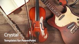  Presentation with electric guitar - Audience pleasing slide deck consisting of folk art songs - electric guitar violin soprano saxophone backdrop and a tawny brown colored foreground