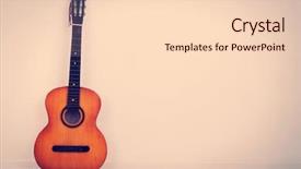  Presentation with guitar - Beautiful presentation design featuring folk art songs - guitar on the floor backdrop and a lemonade colored foreground