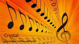  Presentation with music notes - Presentation theme consisting of folk art songs - music notes background background and a gold colored foreground