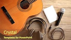  Presentation with classical music - Beautiful slide set featuring folk art songs - music recording scene with classical backdrop and a tawny brown colored foreground