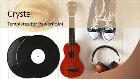  Presentation with art - Amazing presentation theme having folk art songs - musician set on white wooden backdrop and a lemonade colored foreground