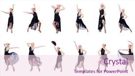 Presentation with concert symphony woman dancing in grass - Slide deck enhanced with folk dance - woman dancing isolated background and a lemonade colored foreground