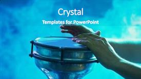  Presentation with drum - PPT theme with folk festival - hands of man playing african background and a teal colored foreground
