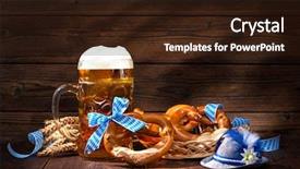  Presentation with beer - Amazing presentation design having folk festival - original bavarian pretzels with beer backdrop and a wine colored foreground