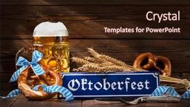  Presentation with festival - Presentation design enhanced with folk festival - original bavarian pretzels with beer background and a wine colored foreground