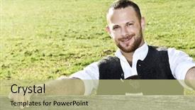  Presentation with pink and green nature - Audience pleasing theme consisting of folk festival - traditional bavarian man backdrop and a mint green colored foreground